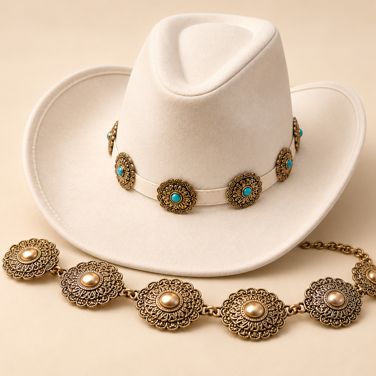 The Socialite Hat & Belt Set